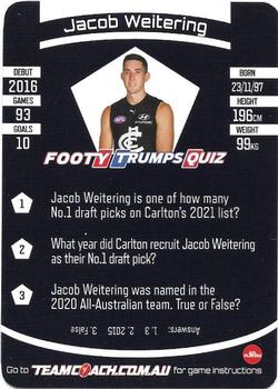 2021 Team Coach AFL #10 Jacob Weitering Back